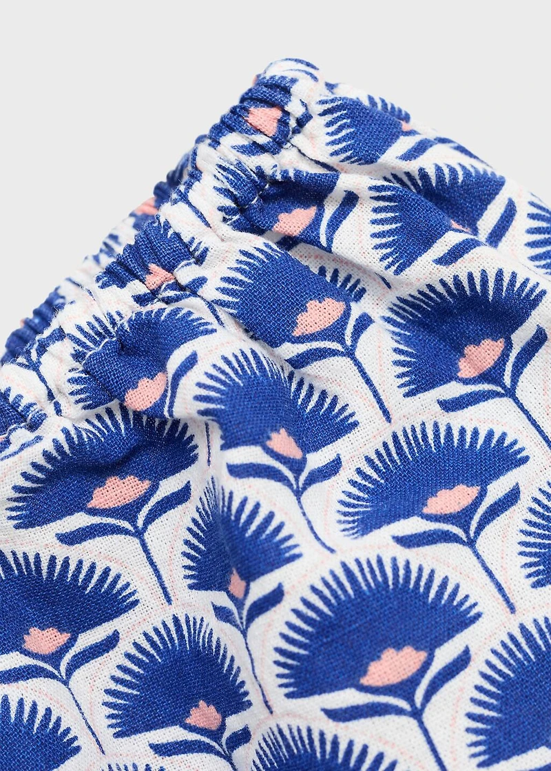 Printed linen blouse