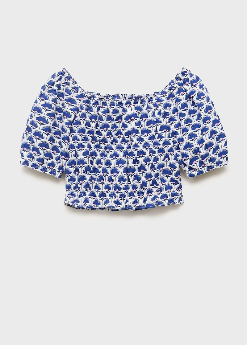 Printed linen blouse