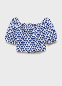 Printed linen blouse