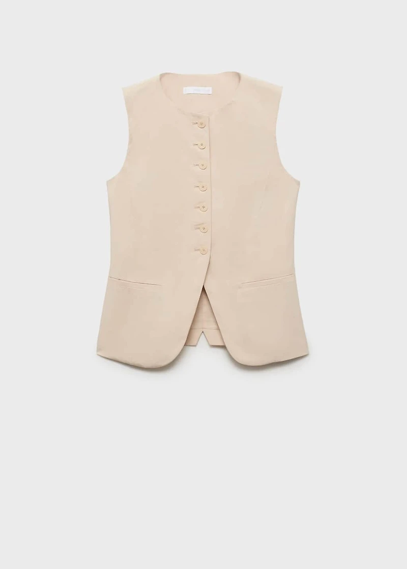 Suit vest with buttons