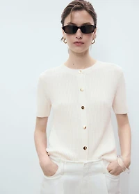 Short-sleeved knitted cardigan