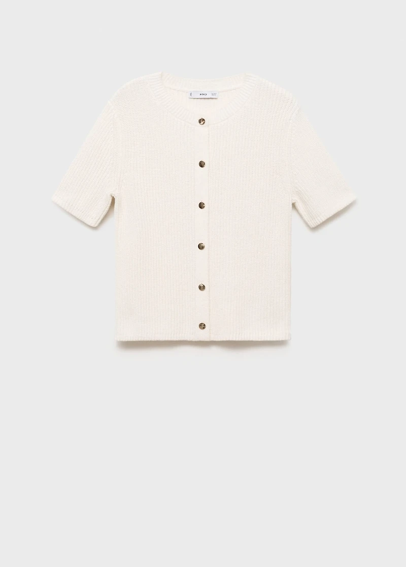Short-sleeved knitted cardigan
