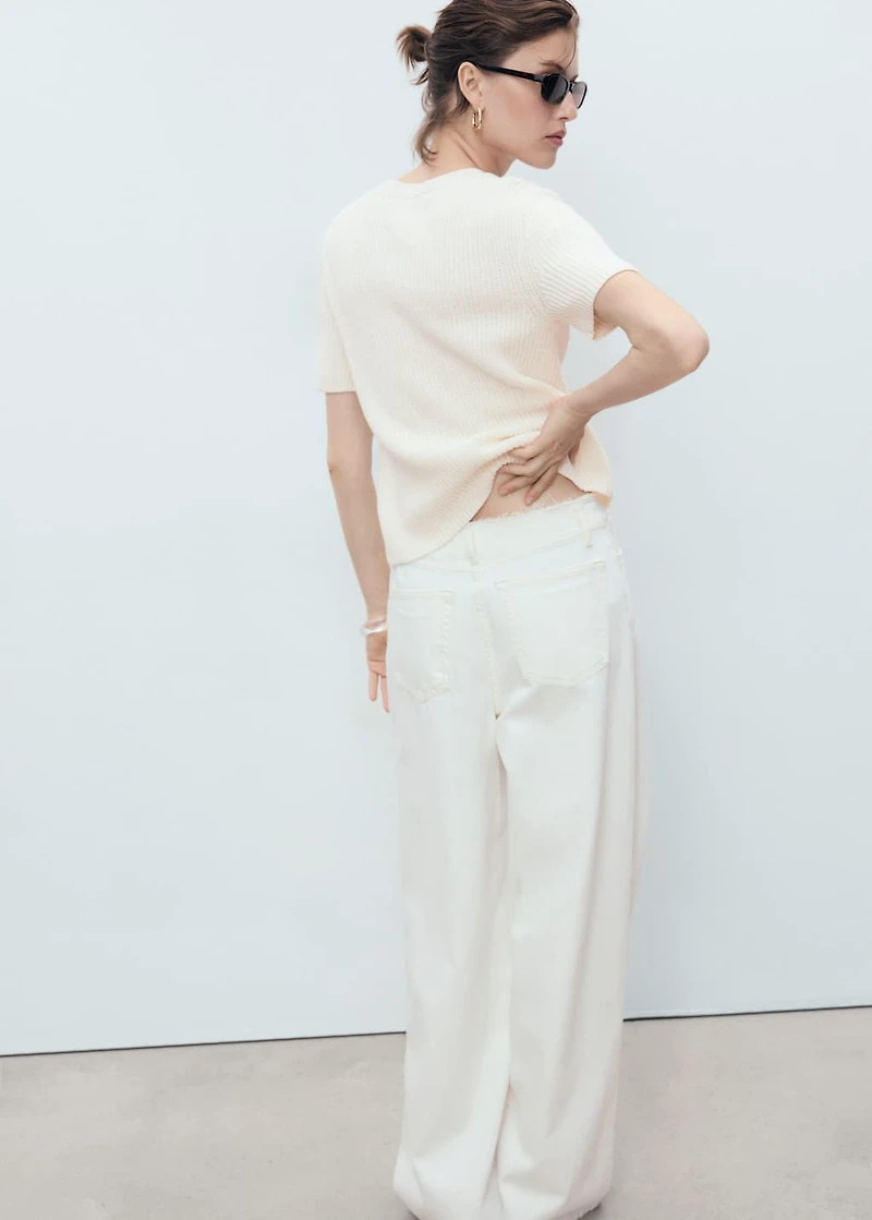Short-sleeved knitted cardigan