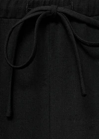 Drawstring straight pants