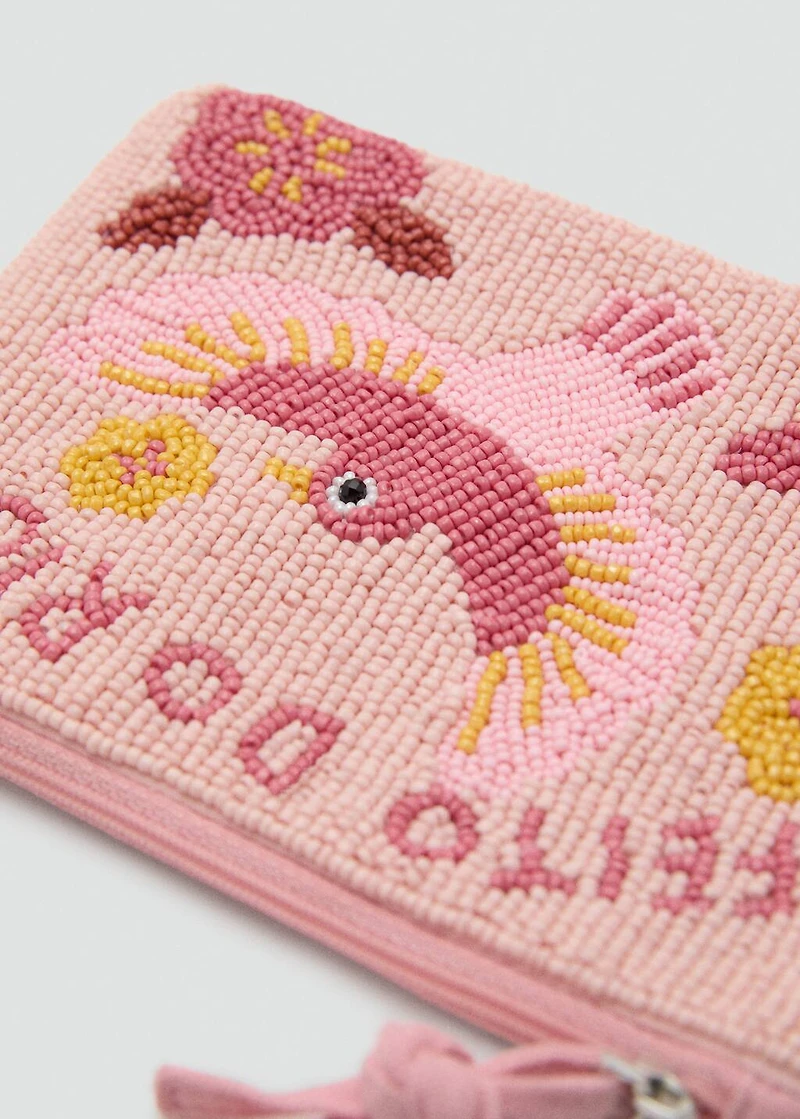 Toiletery bag with bead design