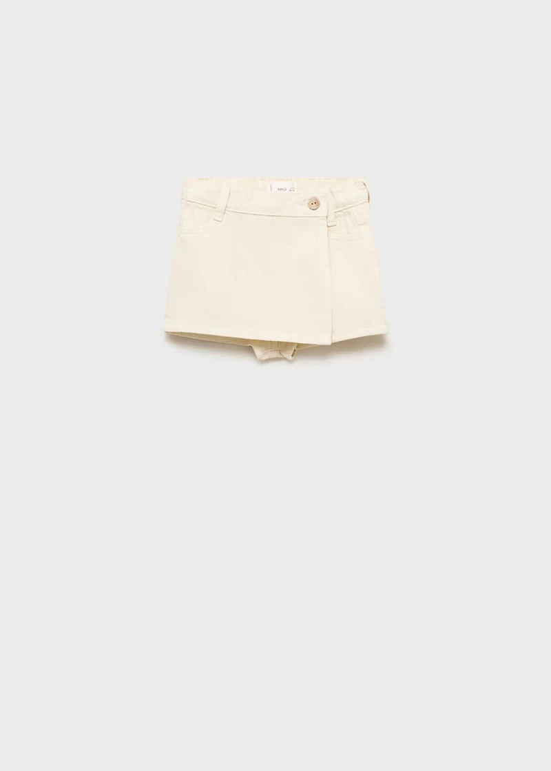 Wrapped denim skort