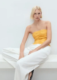 Ruched strapless top