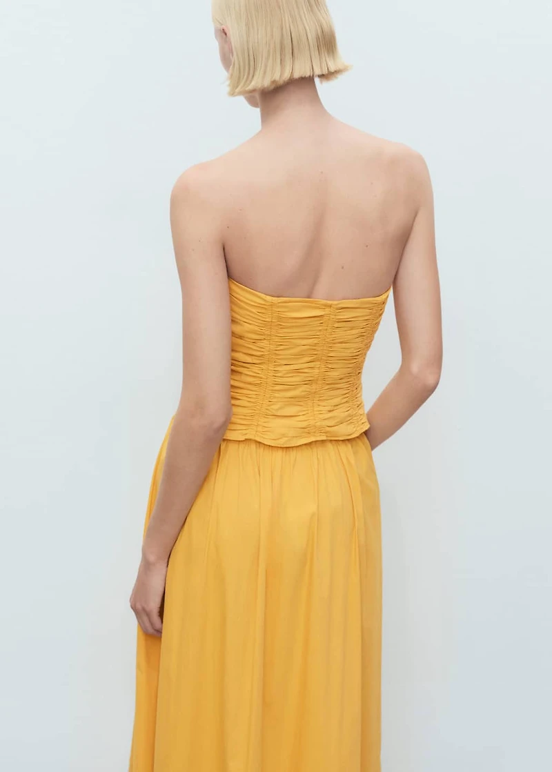 Ruched strapless top