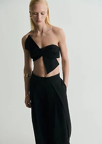 Wide leg pleated pants