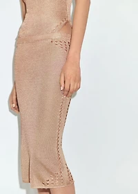 Lurex pencil skirt with lace details