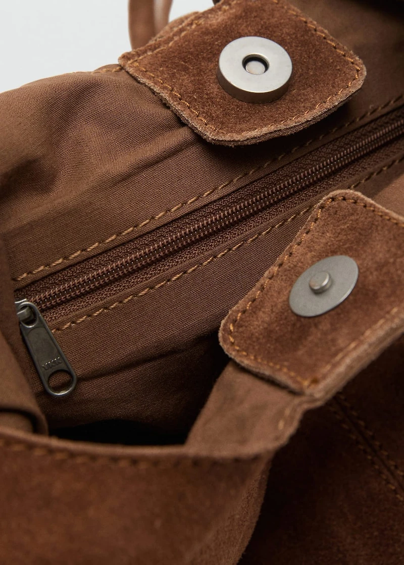 Leather tote bag