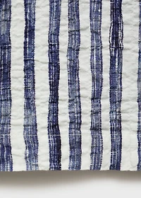 Short-sleeved striped cotton shirt