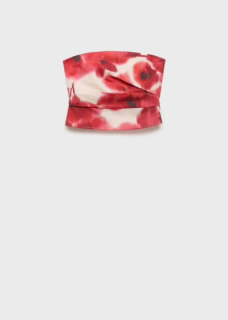Floral-print bandeau top
