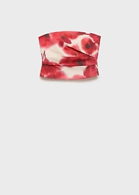 Floral-print bandeau top