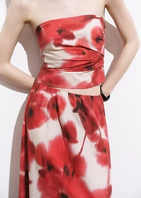 Floral-print bandeau top