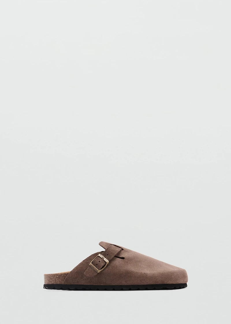 Suede leather clogs