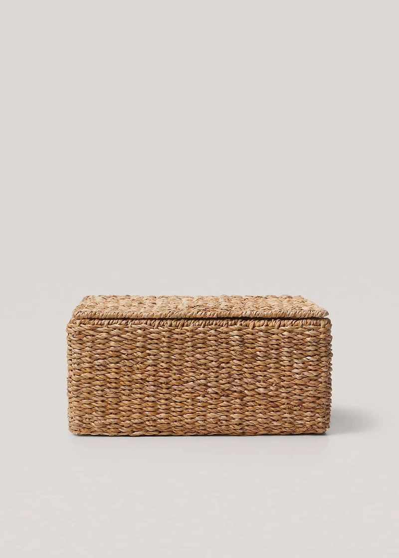 Small braided basket with handles