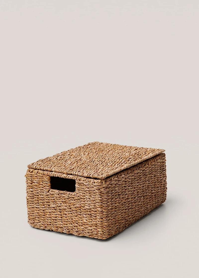 Small braided basket with handles