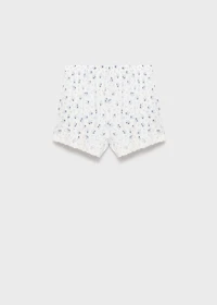 Floral-print pajama shorts with lace trim