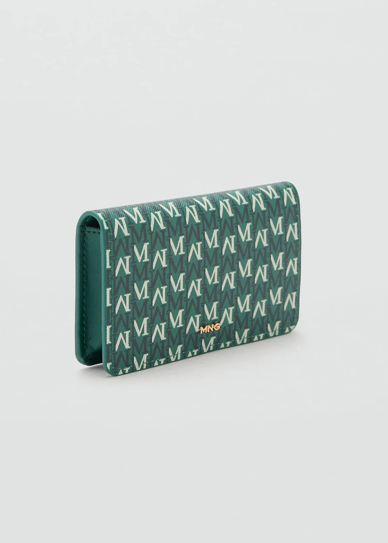 Wallet with printed logo and flap