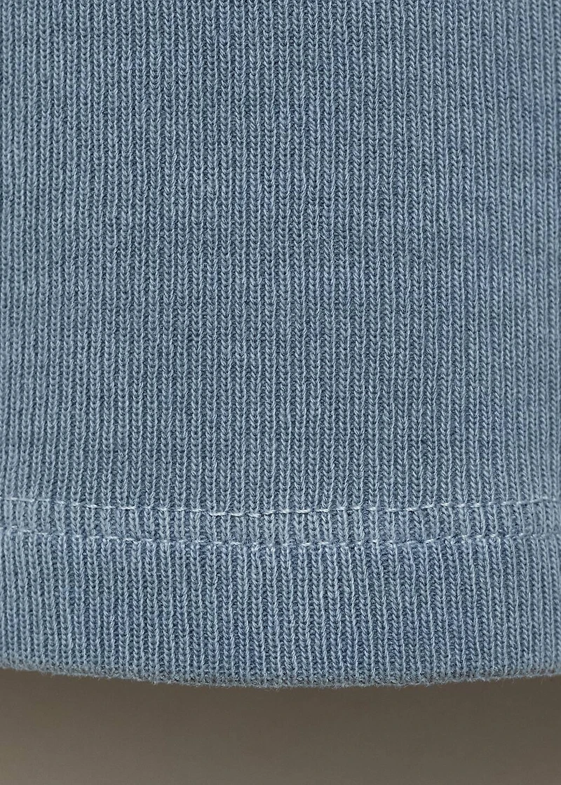 Ribbed cotton-blend top
