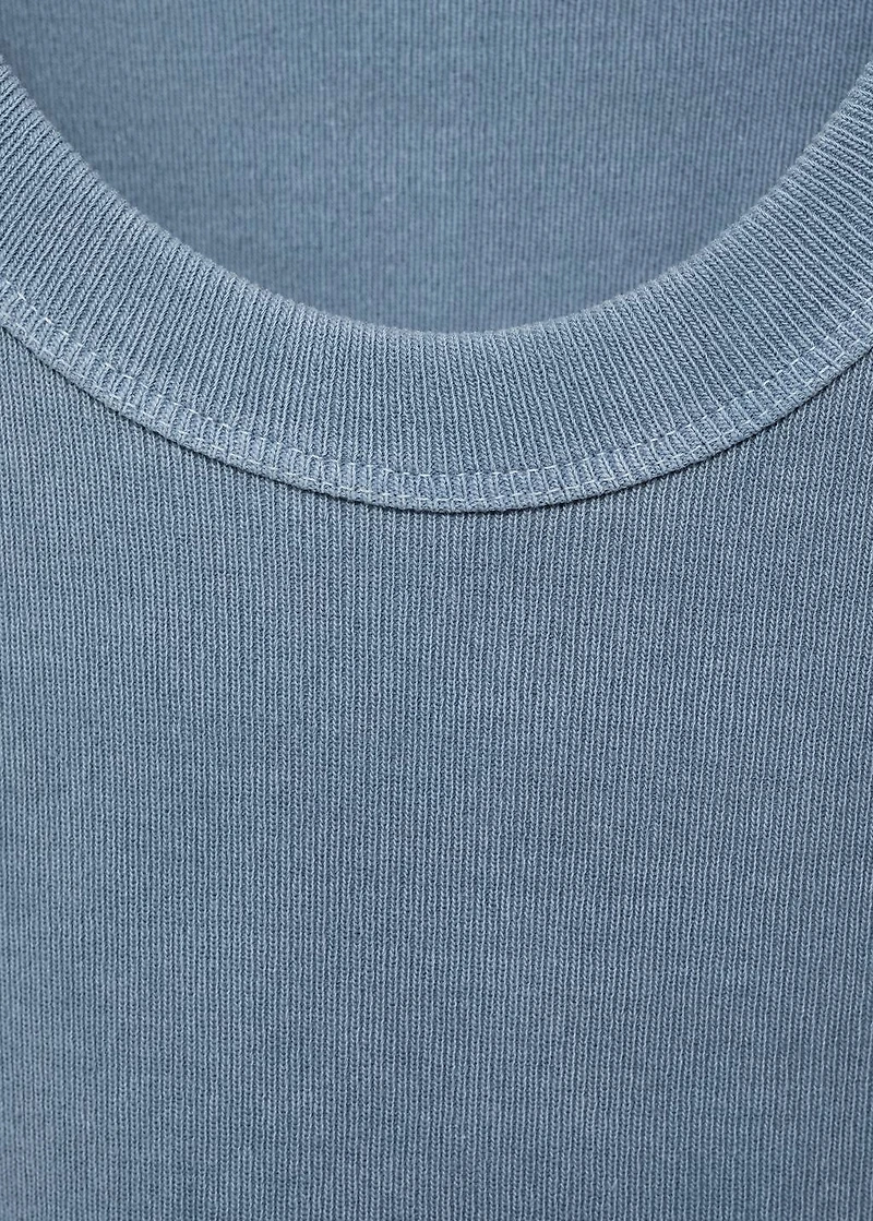 Ribbed cotton-blend top