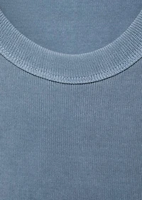 Ribbed cotton-blend top