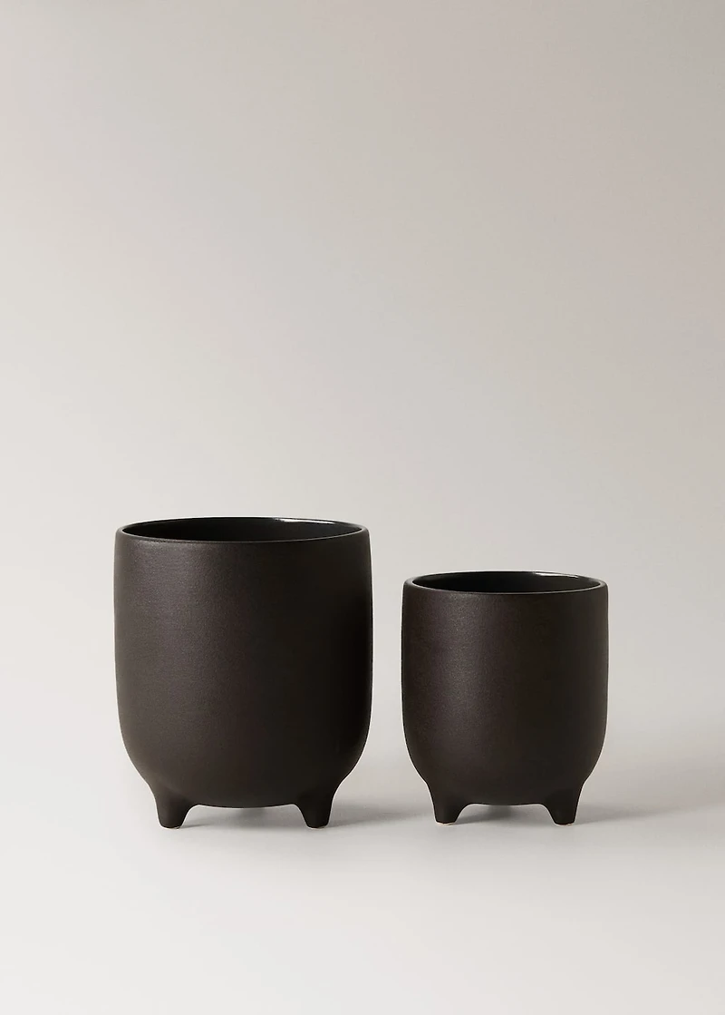 matte-finish stoneware planter