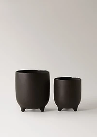 matte-finish stoneware planter