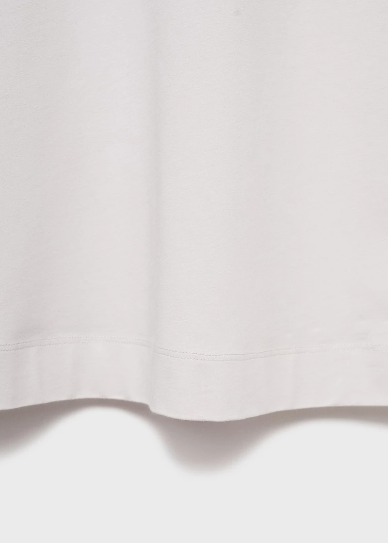 Fluid cotton nightdress with lace detailing