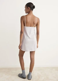 Fluid cotton nightdress with lace detailing