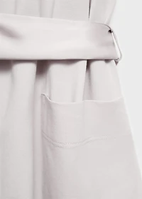 Cotton dressing gown with satin trim