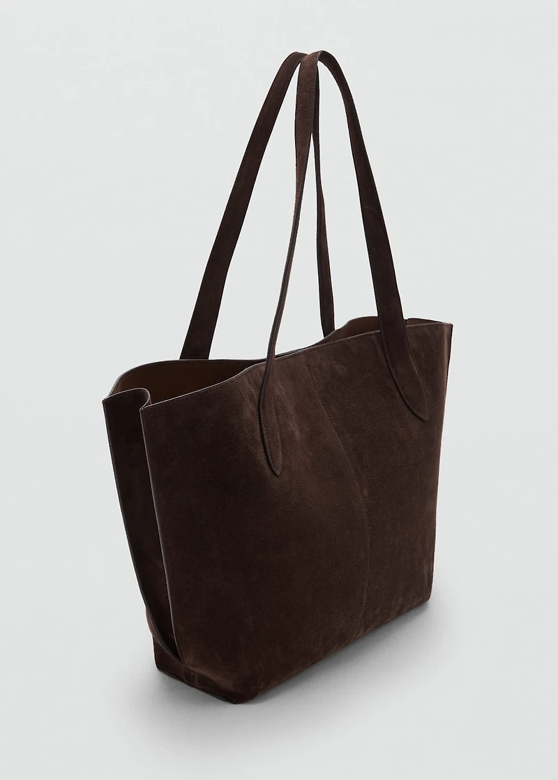 Suede shopper bag