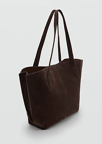 Suede shopper bag