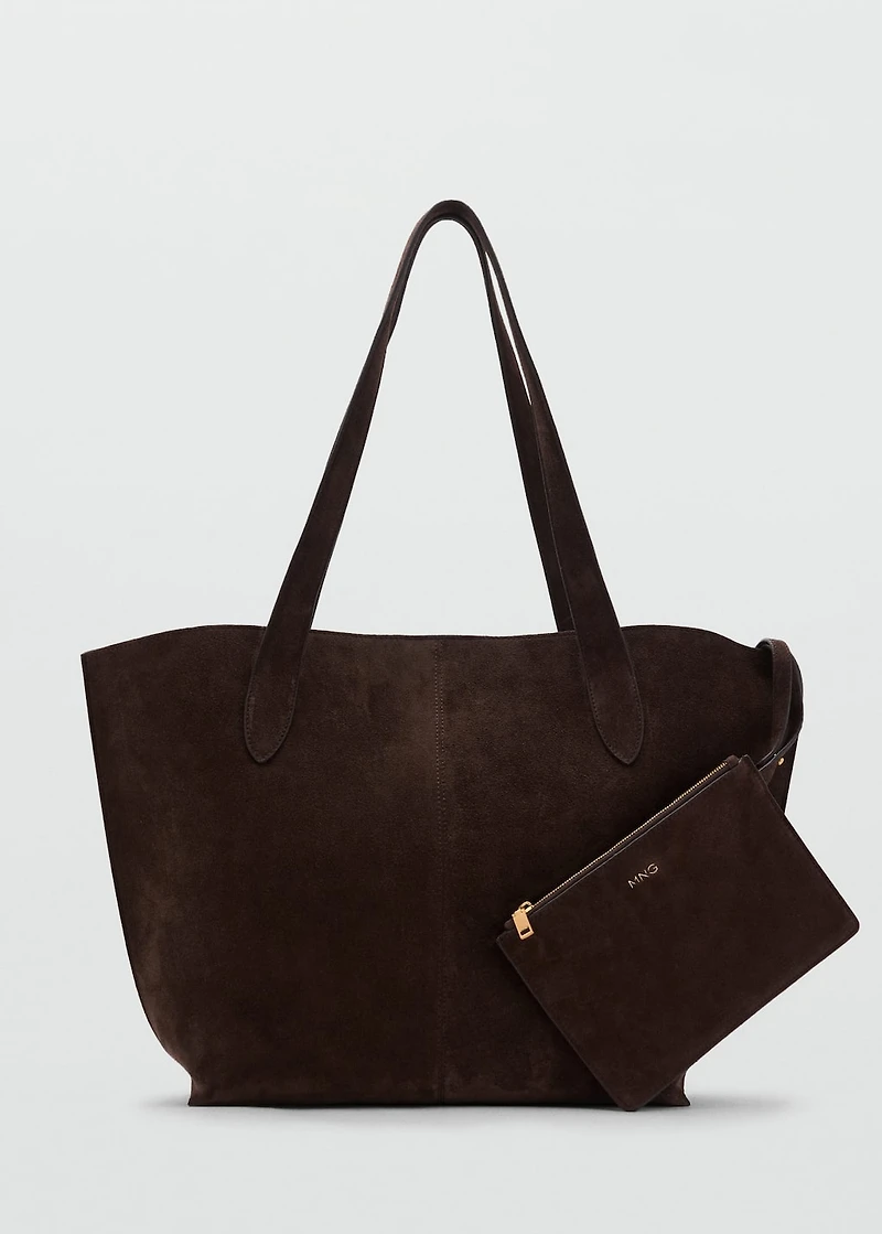 Suede shopper bag