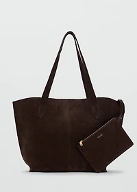 Suede shopper bag