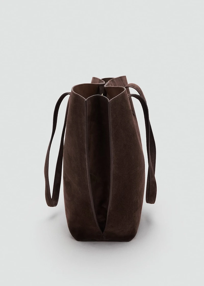Suede shopper bag
