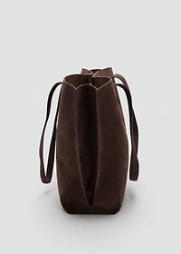 Suede shopper bag