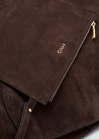 Suede shopper bag