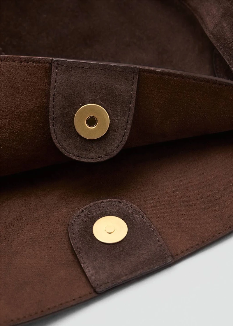 Suede shopper bag