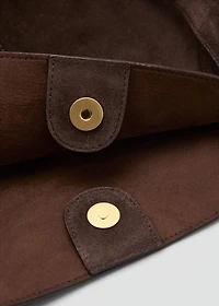 Suede shopper bag