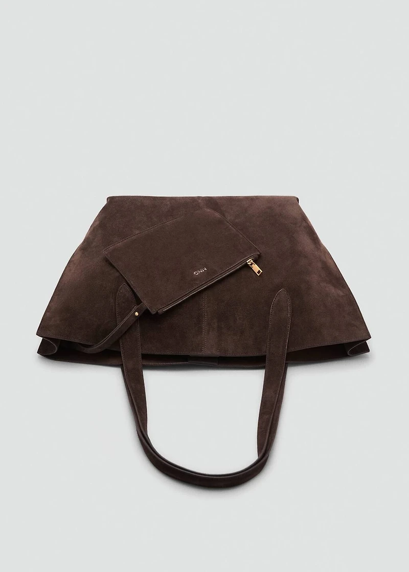 Suede shopper bag