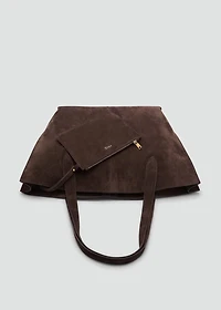 Suede shopper bag