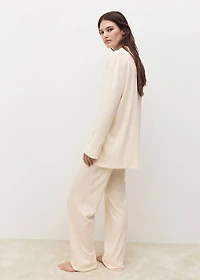 Plain cotton pajama shirt
