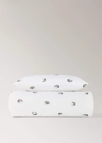 Percale cotton duvet cover with hedgehog print for crib