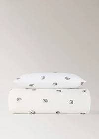 Percale cotton duvet cover with hedgehog print for crib