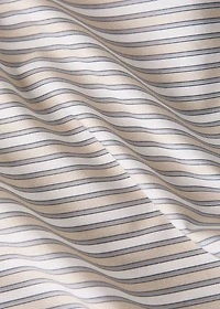 Percale cotton fitted sheet with fine-stripe print for cot