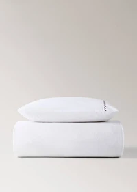 Cotton linen embroidered hedgehog cot duvet cover
