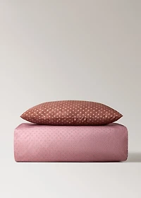 Reversible cotton polka-dot duvet cover for crib