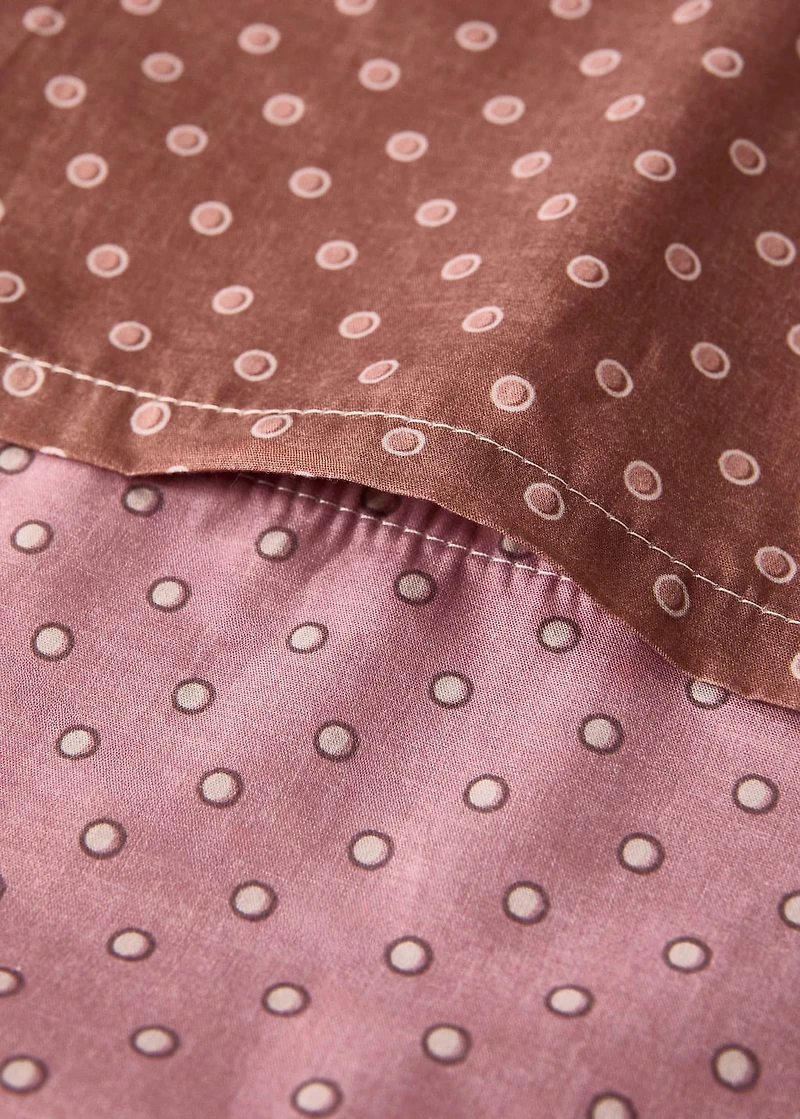 Reversible cotton polka-dot duvet cover for crib